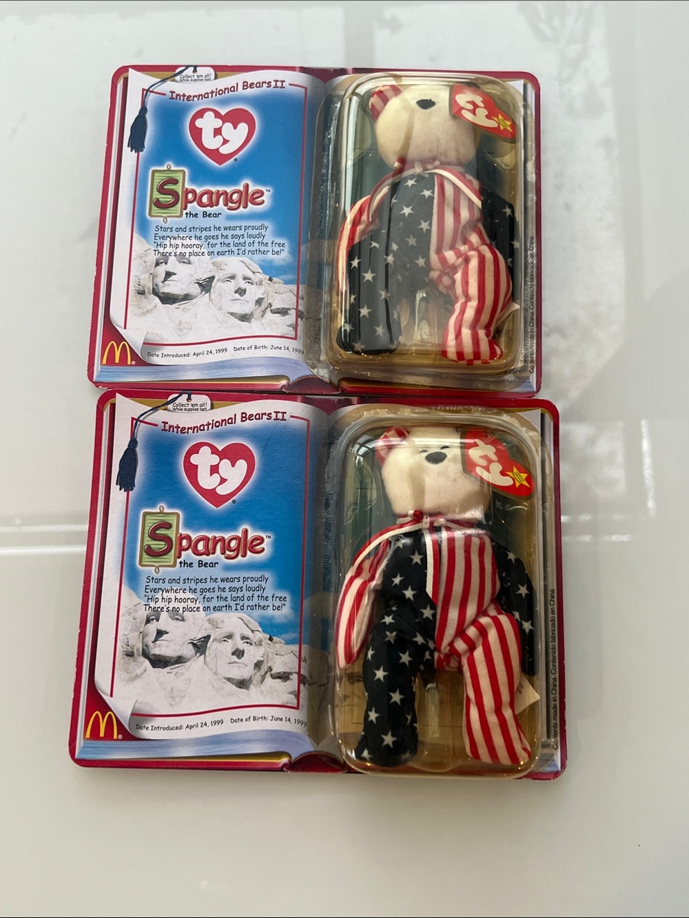 Ty Spangle Bear Pair - Red, White, Blue Patriotic Plushes